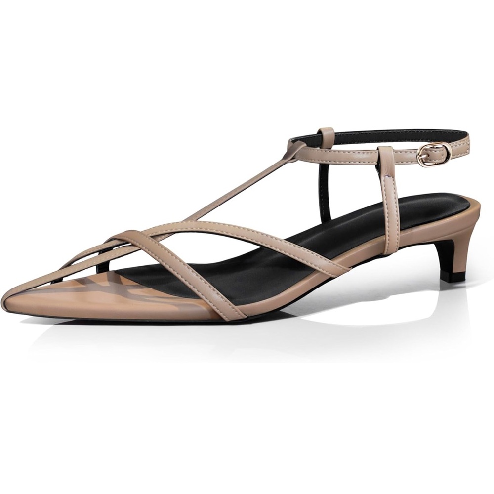 Women Sexy Kitten Low Heel Sandals Retro Ankle Straps Buckle Shoes Open Toe